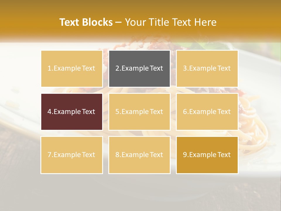 A Plate Of Spaghetti On A Wooden Table PowerPoint Template