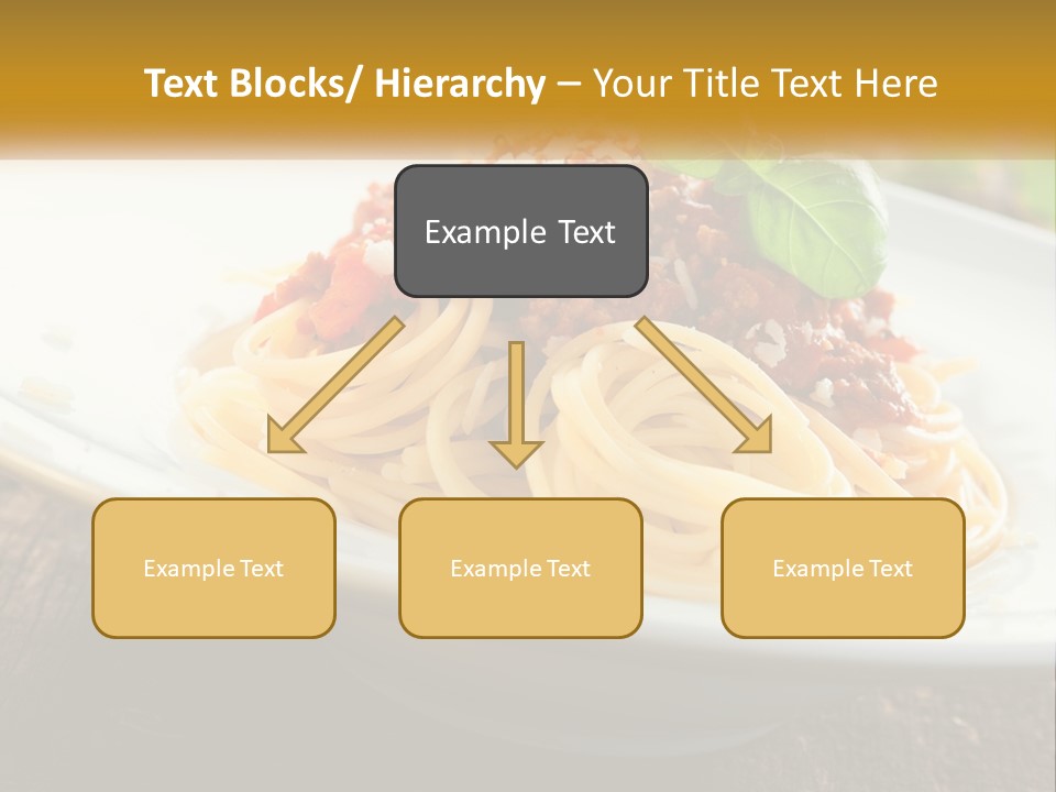 A Plate Of Spaghetti On A Wooden Table PowerPoint Template