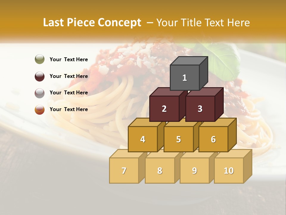A Plate Of Spaghetti On A Wooden Table PowerPoint Template