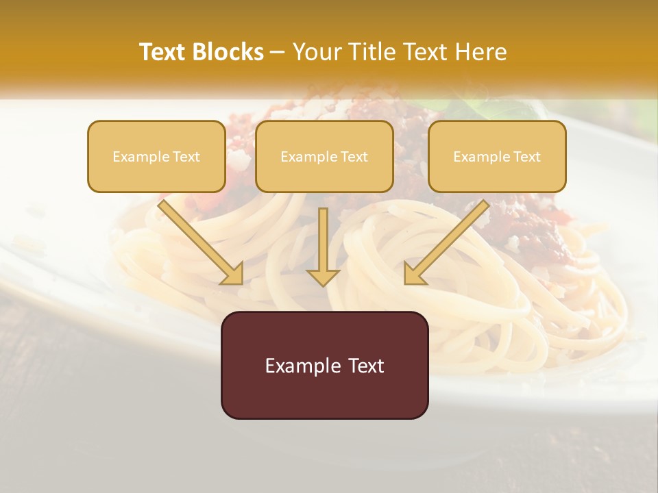 A Plate Of Spaghetti On A Wooden Table PowerPoint Template