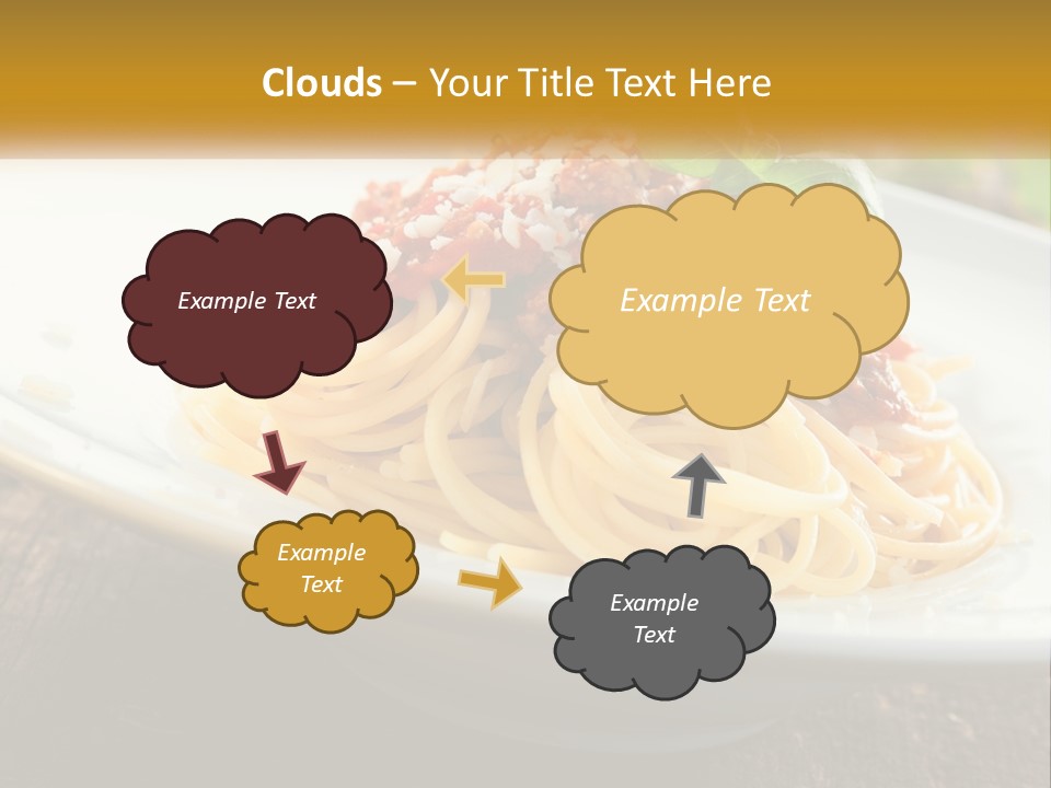 A Plate Of Spaghetti On A Wooden Table PowerPoint Template