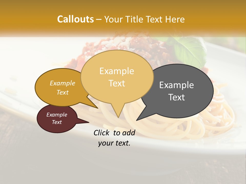 A Plate Of Spaghetti On A Wooden Table PowerPoint Template