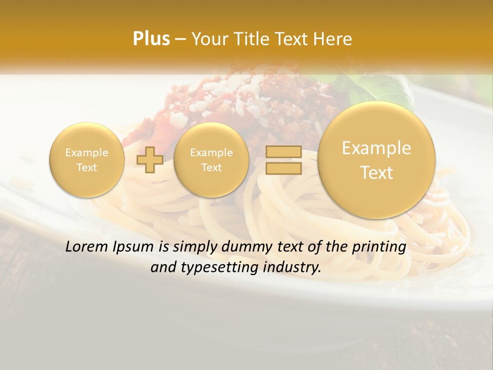 A Plate Of Spaghetti On A Wooden Table PowerPoint Template