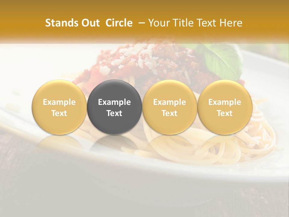 A Plate Of Spaghetti On A Wooden Table PowerPoint Template