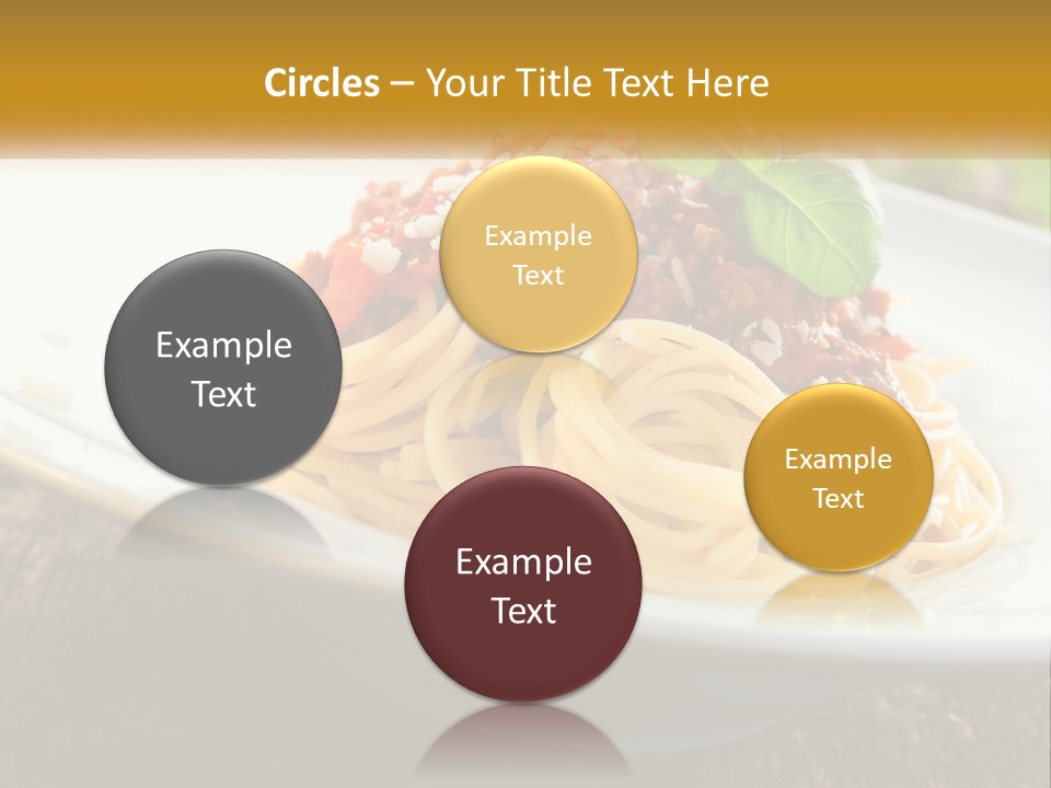 A Plate Of Spaghetti On A Wooden Table PowerPoint Template