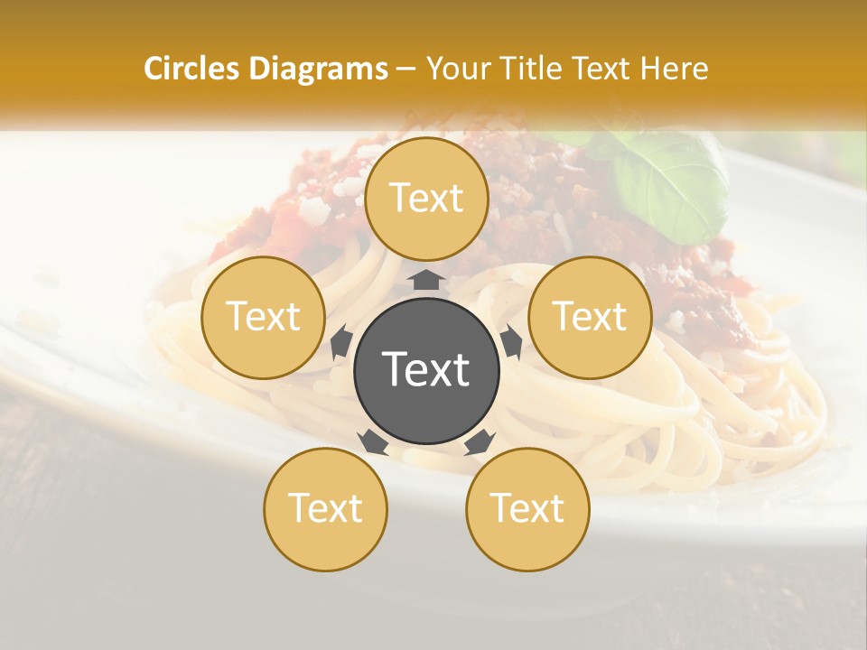 A Plate Of Spaghetti On A Wooden Table PowerPoint Template