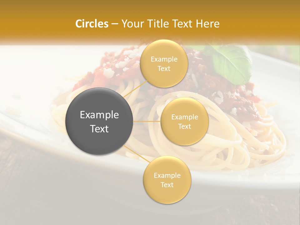 A Plate Of Spaghetti On A Wooden Table PowerPoint Template