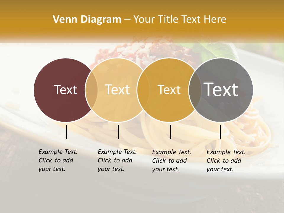 A Plate Of Spaghetti On A Wooden Table PowerPoint Template