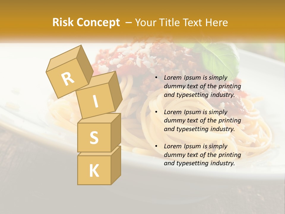 A Plate Of Spaghetti On A Wooden Table PowerPoint Template