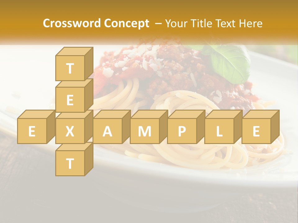 A Plate Of Spaghetti On A Wooden Table PowerPoint Template