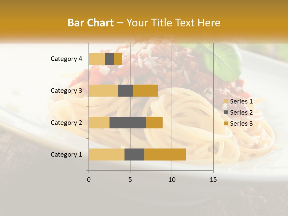 A Plate Of Spaghetti On A Wooden Table PowerPoint Template