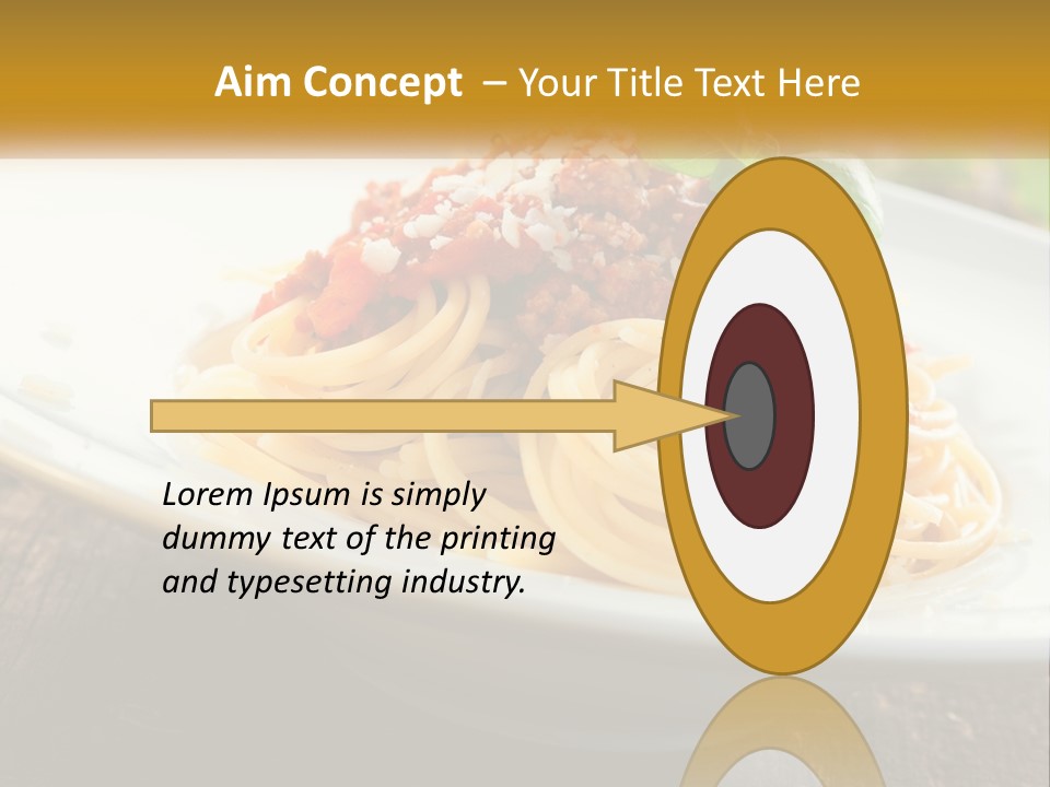 A Plate Of Spaghetti On A Wooden Table PowerPoint Template