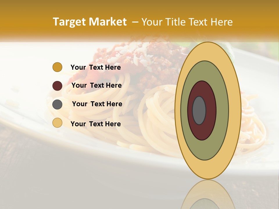 A Plate Of Spaghetti On A Wooden Table PowerPoint Template