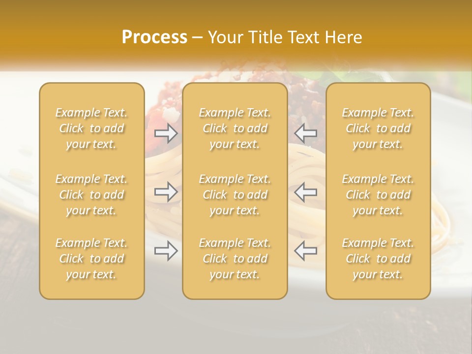 A Plate Of Spaghetti On A Wooden Table PowerPoint Template
