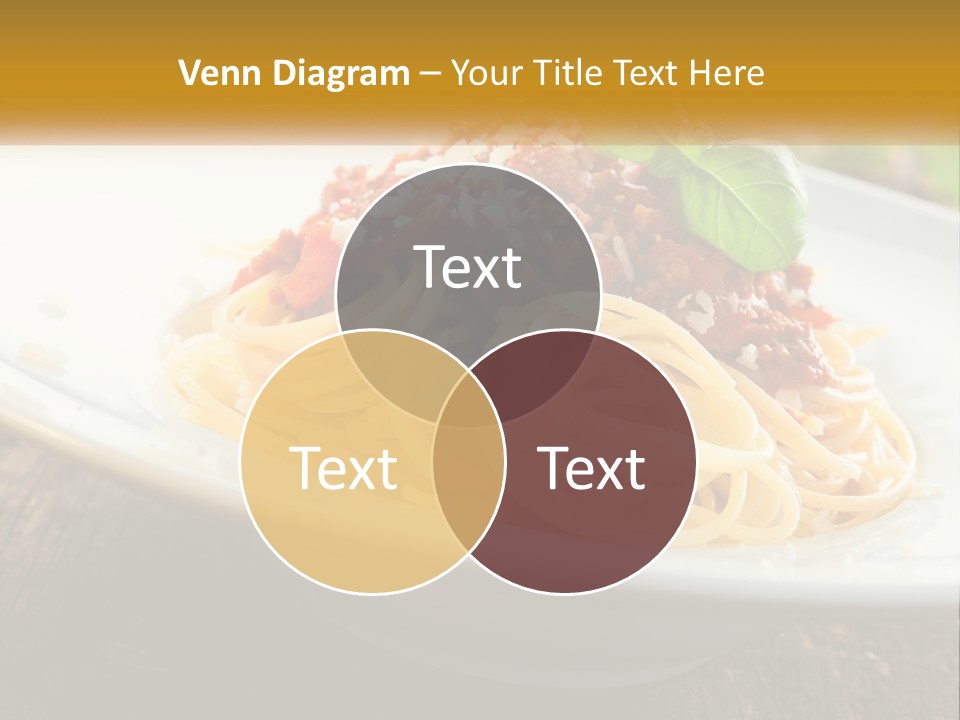 A Plate Of Spaghetti On A Wooden Table PowerPoint Template