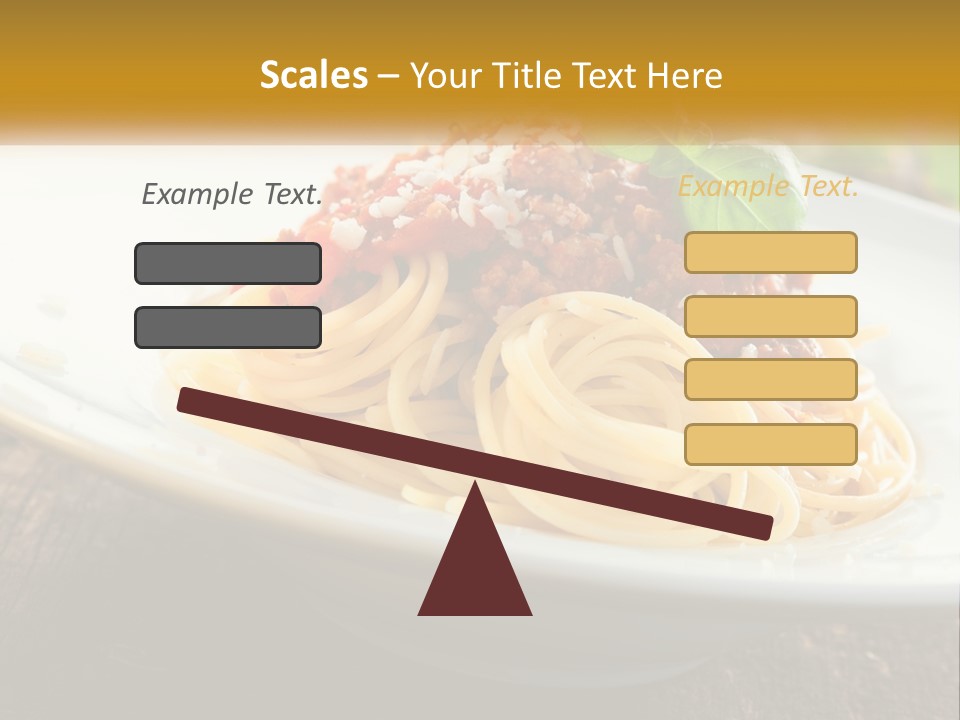 A Plate Of Spaghetti On A Wooden Table PowerPoint Template