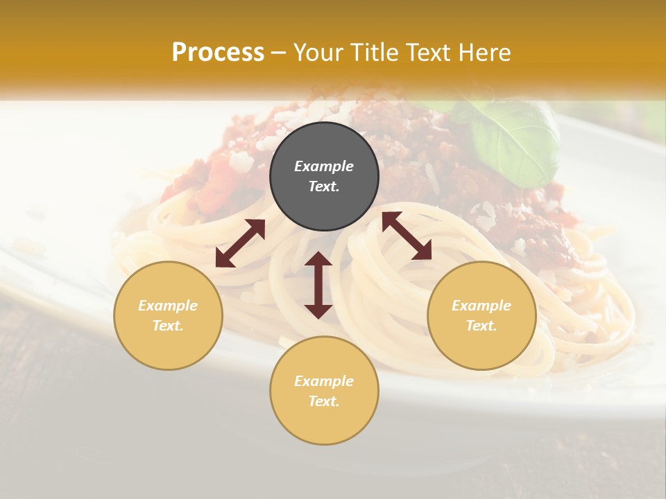 A Plate Of Spaghetti On A Wooden Table PowerPoint Template