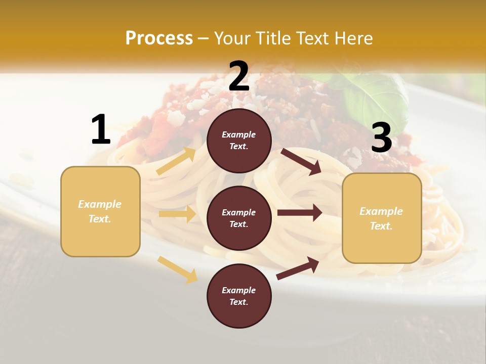 A Plate Of Spaghetti On A Wooden Table PowerPoint Template