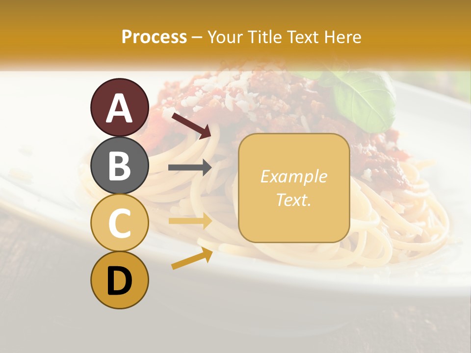 A Plate Of Spaghetti On A Wooden Table PowerPoint Template