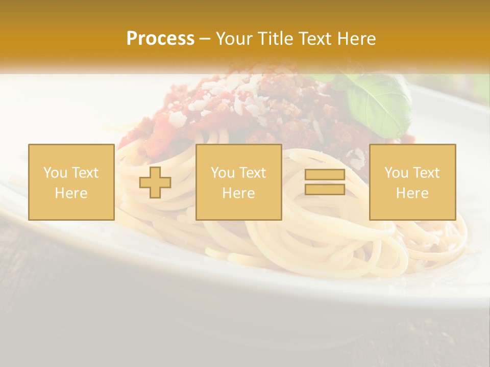 A Plate Of Spaghetti On A Wooden Table PowerPoint Template