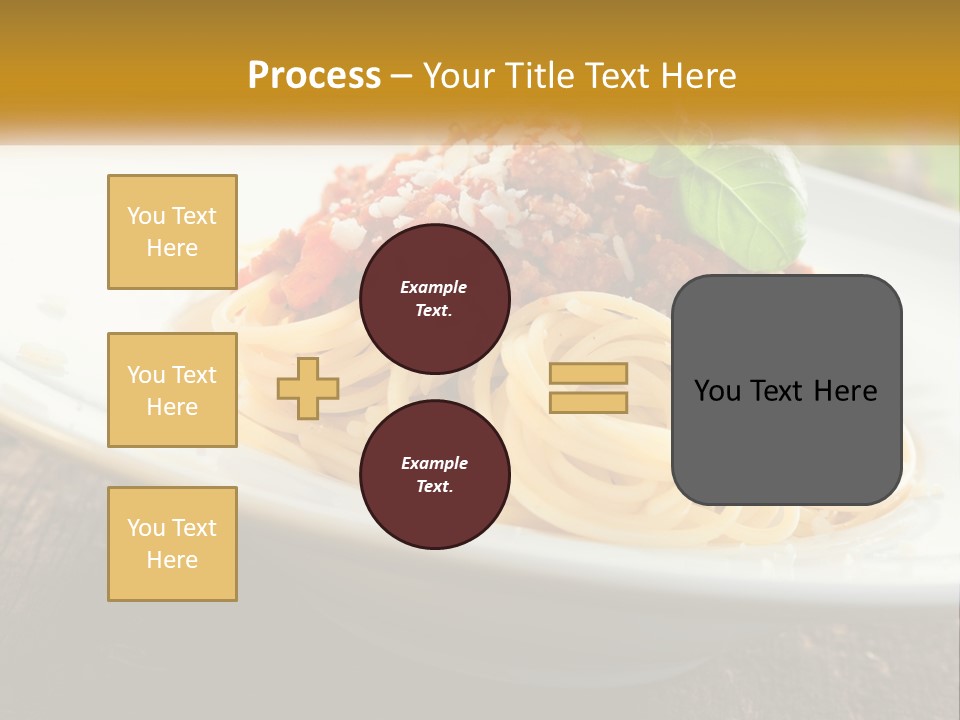 A Plate Of Spaghetti On A Wooden Table PowerPoint Template