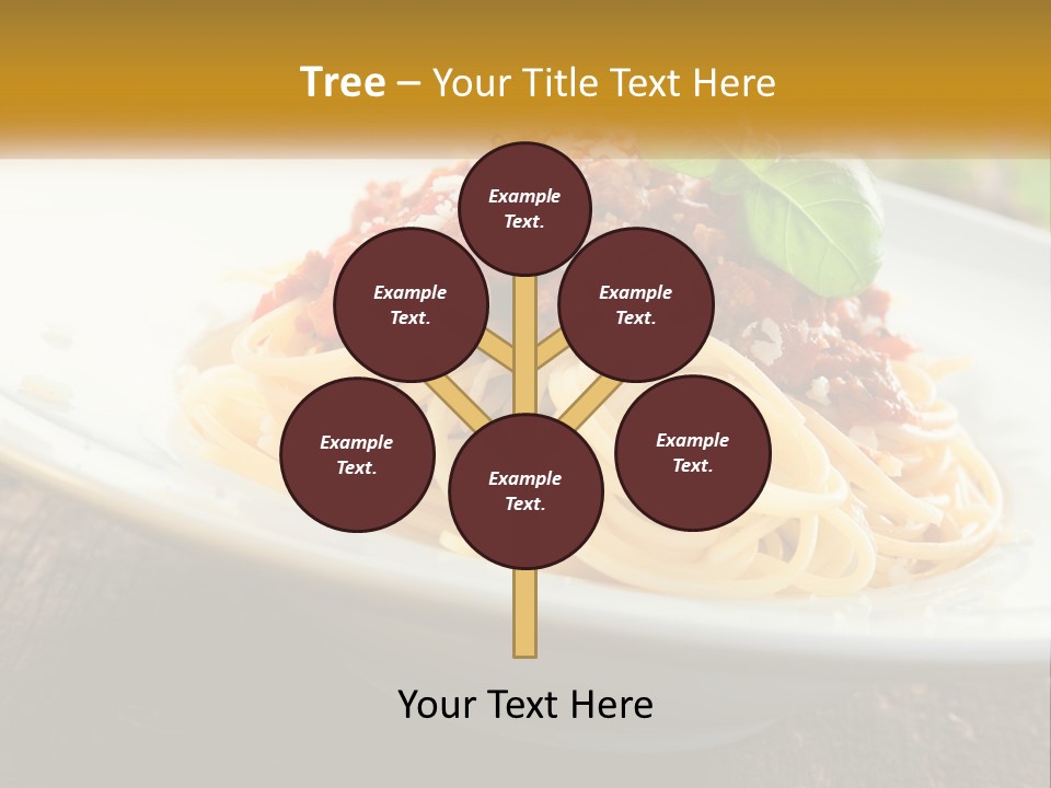 A Plate Of Spaghetti On A Wooden Table PowerPoint Template