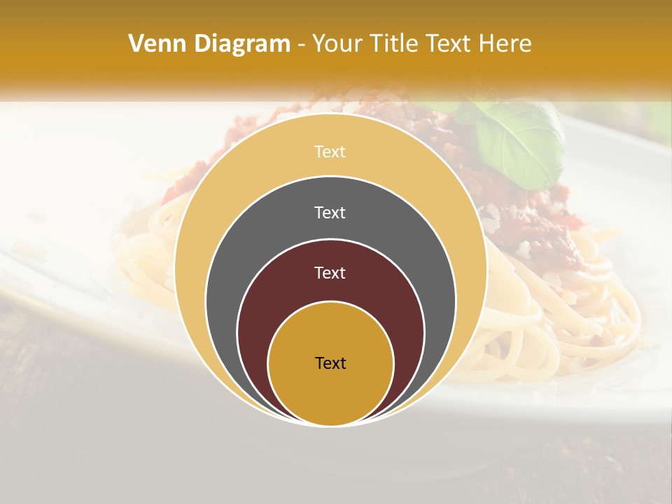 A Plate Of Spaghetti On A Wooden Table PowerPoint Template