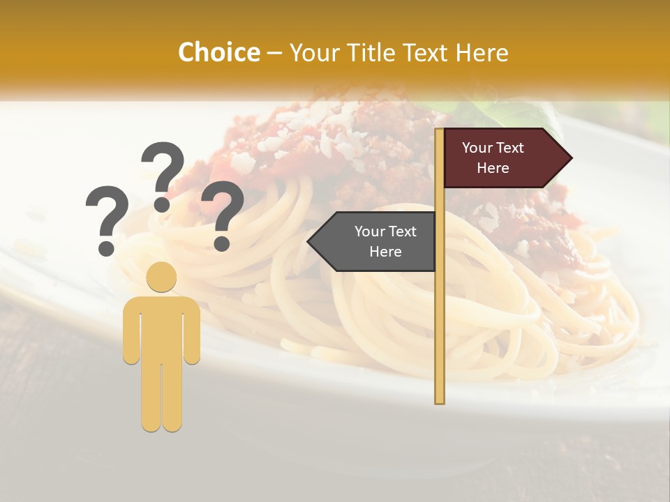 A Plate Of Spaghetti On A Wooden Table PowerPoint Template