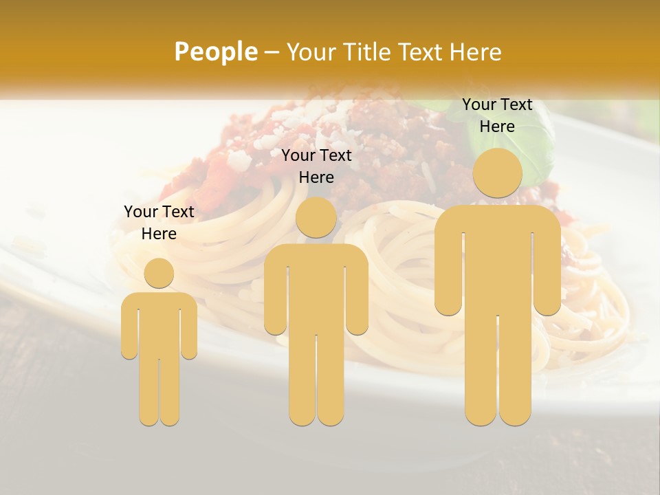 A Plate Of Spaghetti On A Wooden Table PowerPoint Template