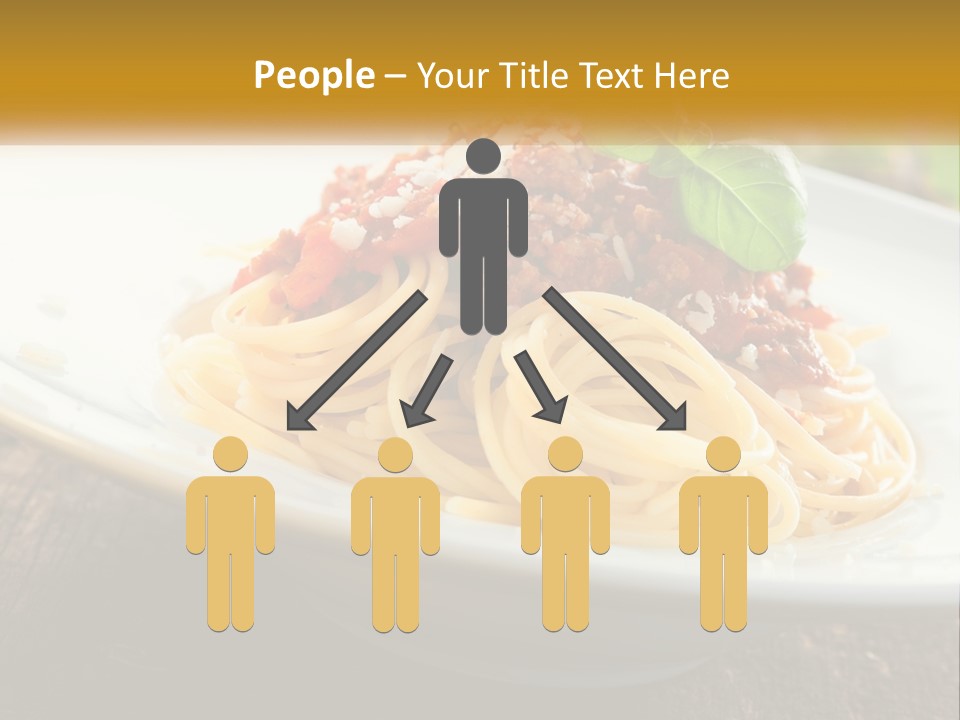 A Plate Of Spaghetti On A Wooden Table PowerPoint Template