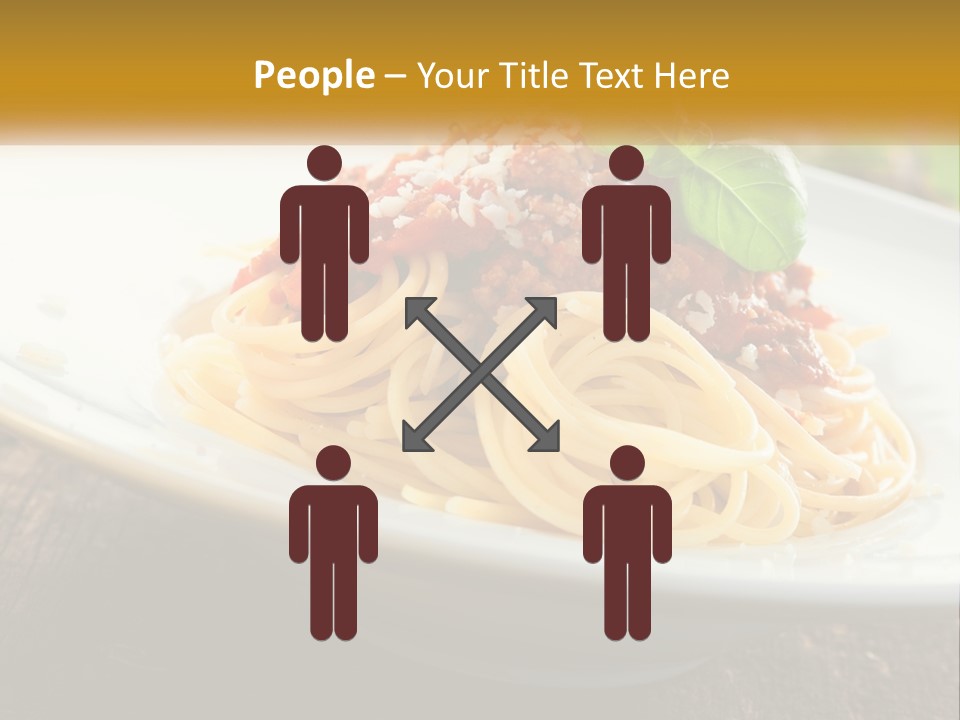 A Plate Of Spaghetti On A Wooden Table PowerPoint Template