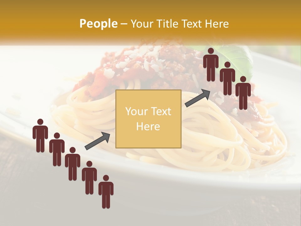 A Plate Of Spaghetti On A Wooden Table PowerPoint Template