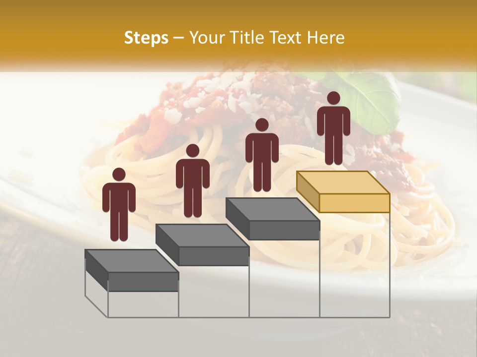 A Plate Of Spaghetti On A Wooden Table PowerPoint Template