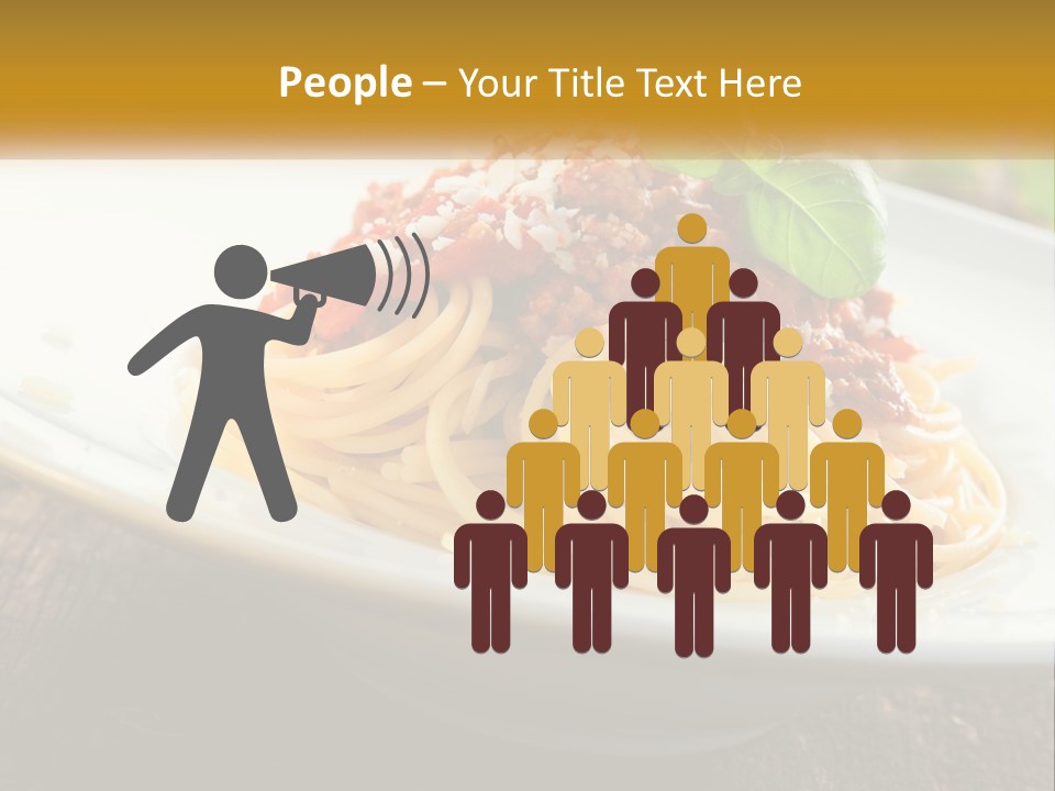 A Plate Of Spaghetti On A Wooden Table PowerPoint Template