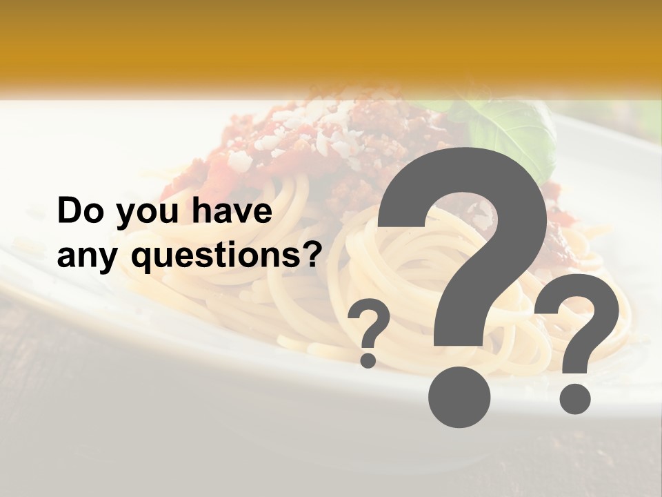 A Plate Of Spaghetti On A Wooden Table PowerPoint Template