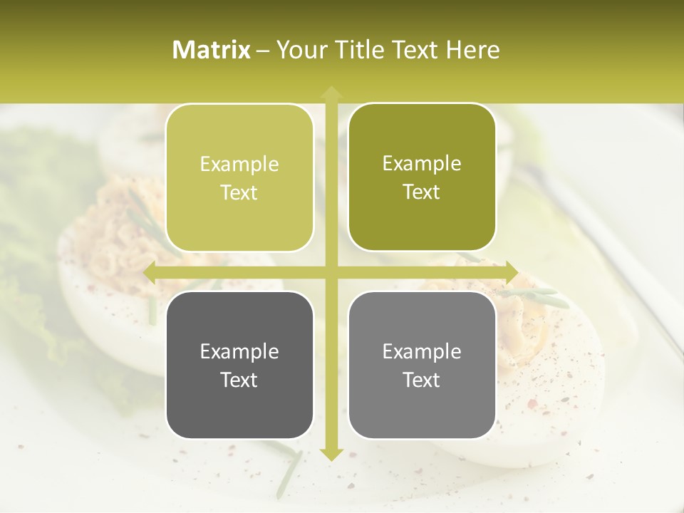 A White Plate Topped With Deviled Eggs Covered In Cheese PowerPoint Template