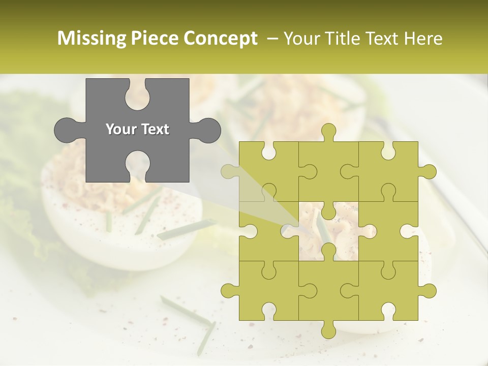 A White Plate Topped With Deviled Eggs Covered In Cheese PowerPoint Template