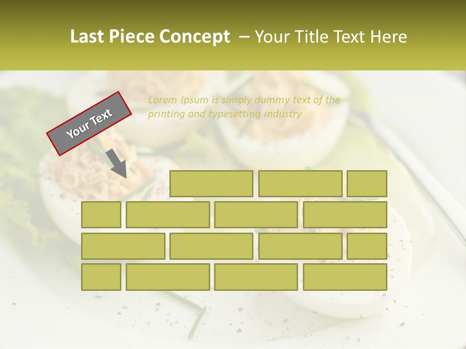 A White Plate Topped With Deviled Eggs Covered In Cheese PowerPoint Template