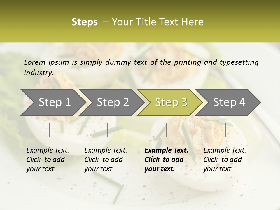 A White Plate Topped With Deviled Eggs Covered In Cheese PowerPoint Template