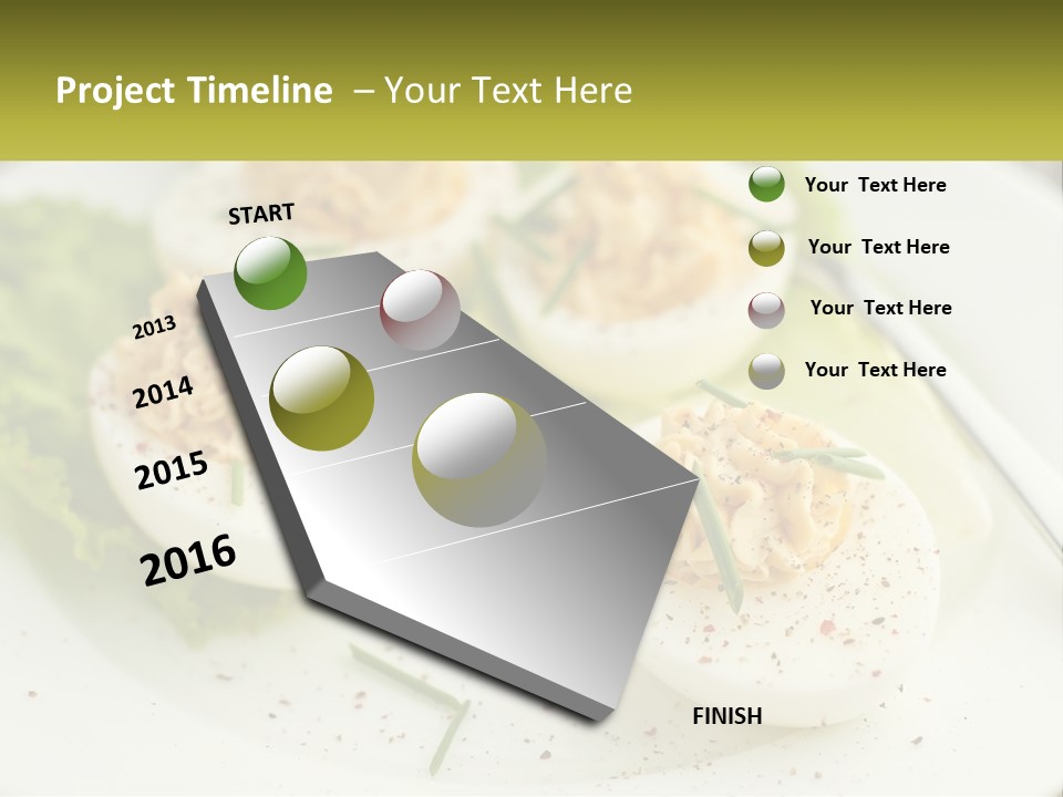 A White Plate Topped With Deviled Eggs Covered In Cheese PowerPoint Template