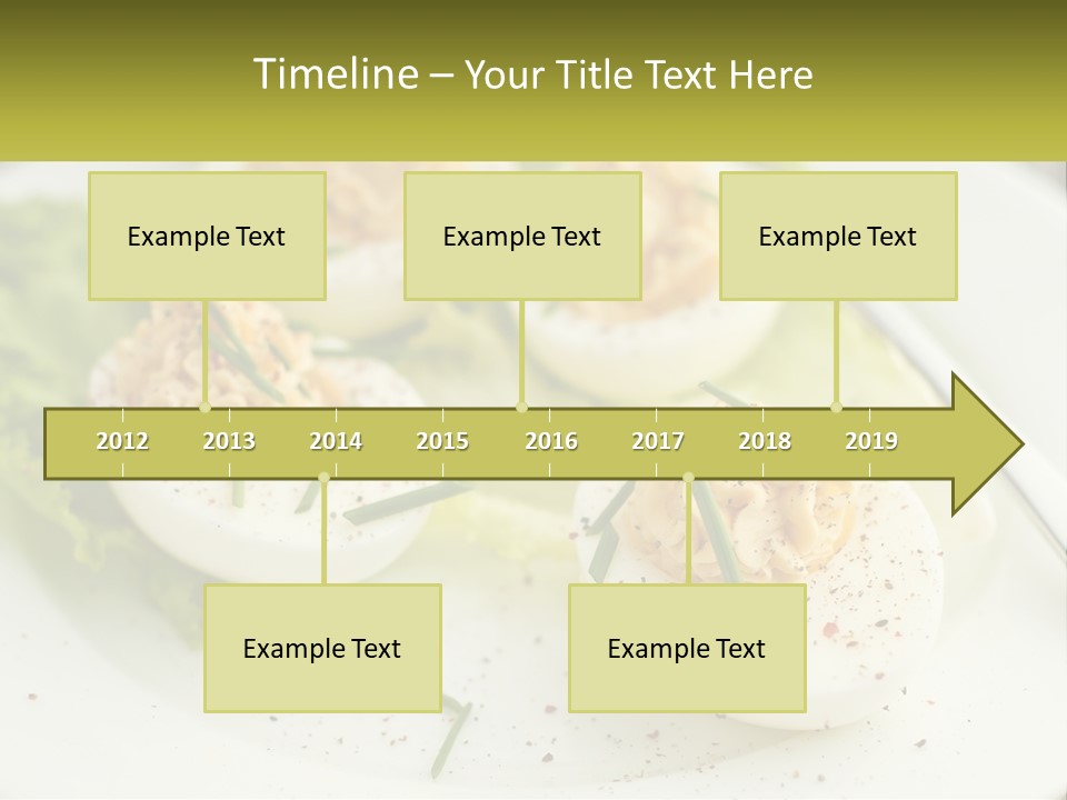 A White Plate Topped With Deviled Eggs Covered In Cheese PowerPoint Template