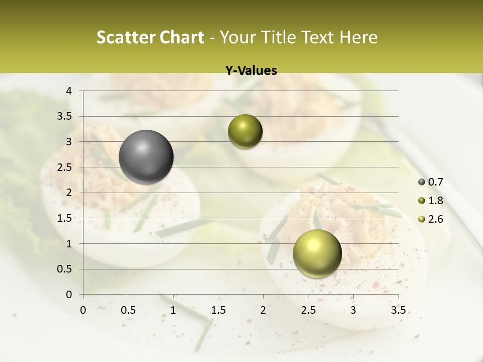 A White Plate Topped With Deviled Eggs Covered In Cheese PowerPoint Template