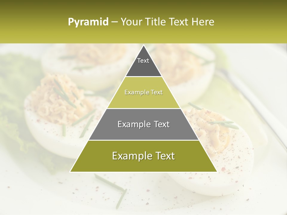 A White Plate Topped With Deviled Eggs Covered In Cheese PowerPoint Template