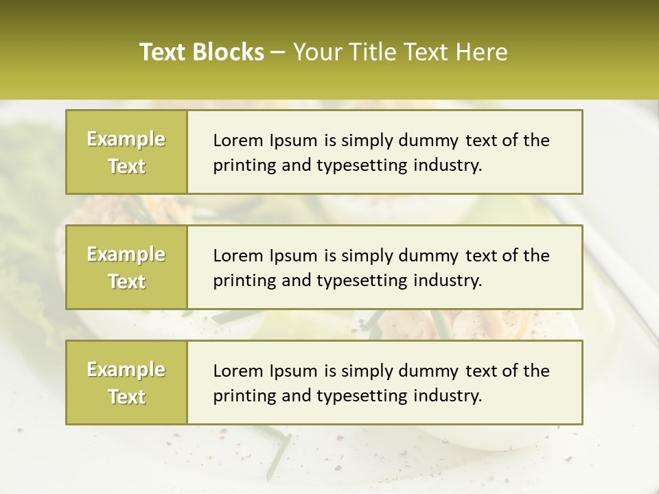 A White Plate Topped With Deviled Eggs Covered In Cheese PowerPoint Template