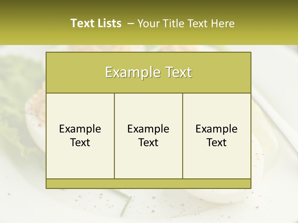 A White Plate Topped With Deviled Eggs Covered In Cheese PowerPoint Template