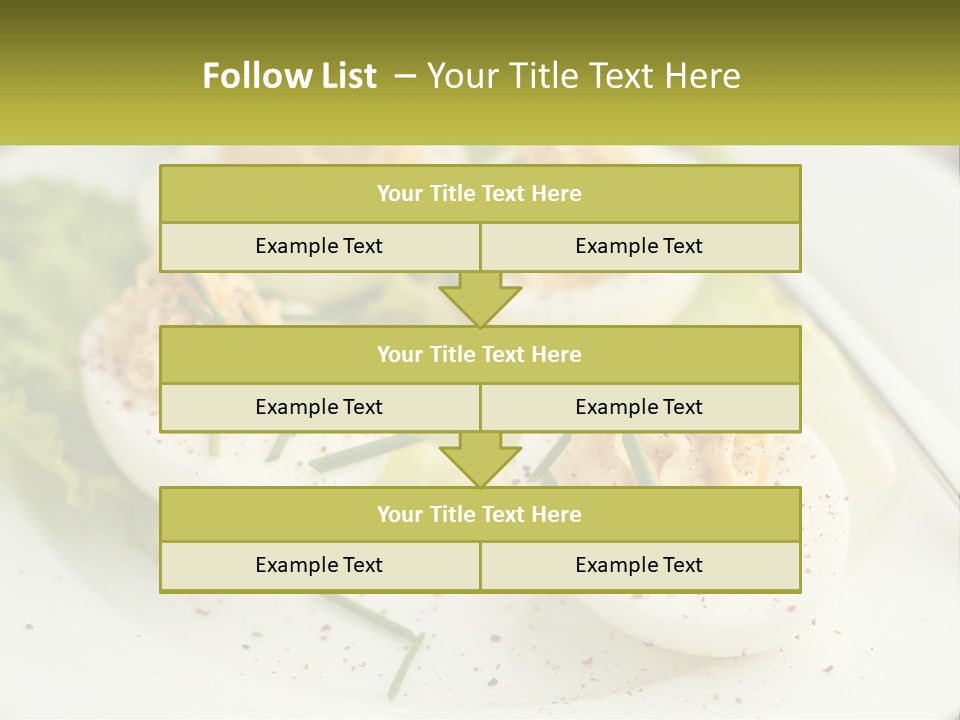 A White Plate Topped With Deviled Eggs Covered In Cheese PowerPoint Template