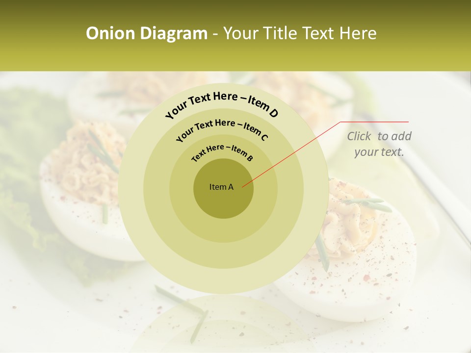 A White Plate Topped With Deviled Eggs Covered In Cheese PowerPoint Template