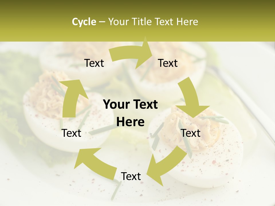 A White Plate Topped With Deviled Eggs Covered In Cheese PowerPoint Template
