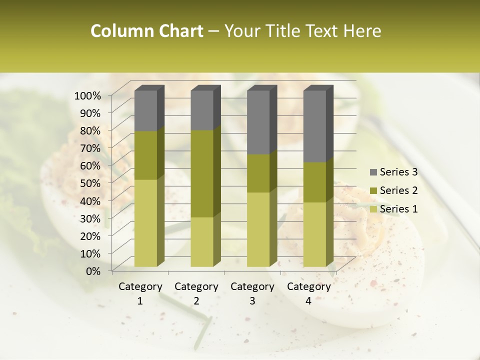 A White Plate Topped With Deviled Eggs Covered In Cheese PowerPoint Template