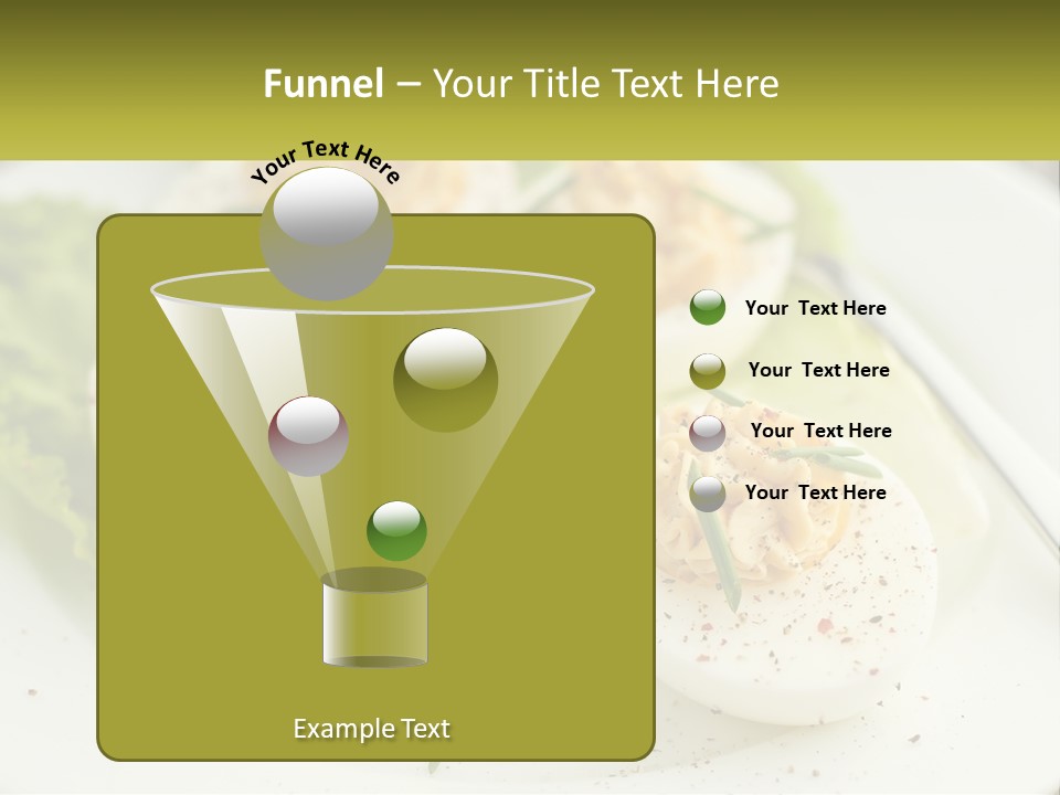 A White Plate Topped With Deviled Eggs Covered In Cheese PowerPoint Template